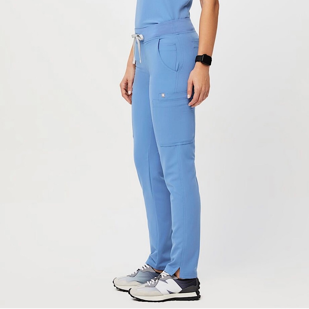 Figs Yola Yoga Blue Skinny Scrub Pants